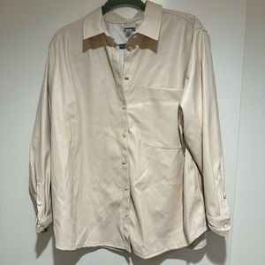 Target - A New Day - Faux Leather Button Up Shirt - Size Large